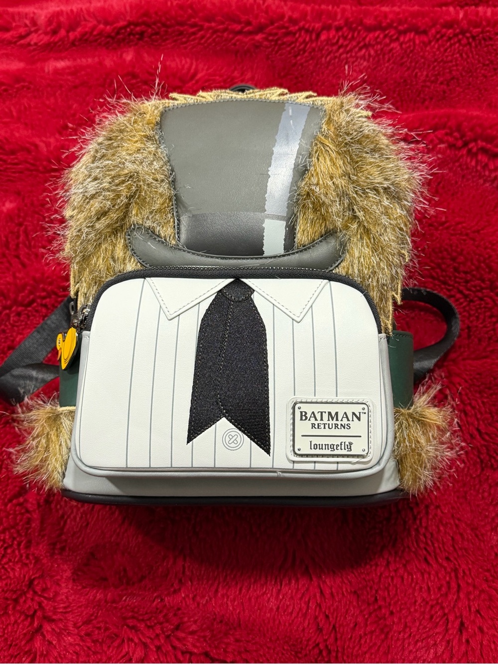 Loungefly Gray, Brown & White Batman Returns Fur Mini Backpack